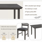 5-piece Farmhouse Dining Set Rectangular Table Chair
