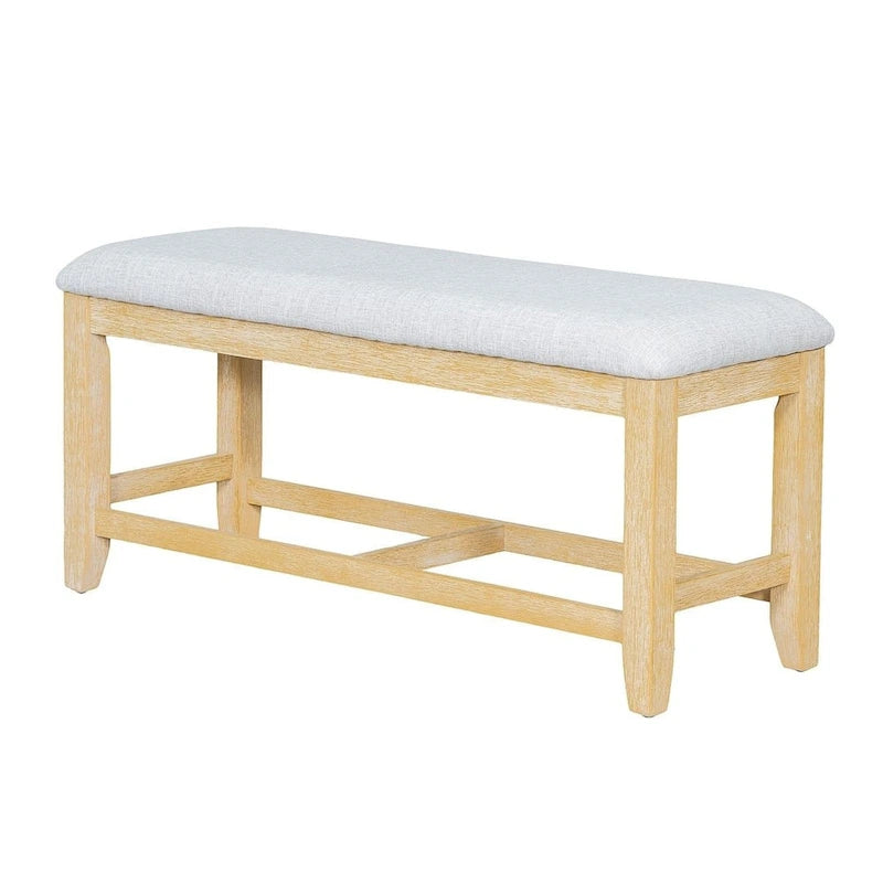 Farmhouse 6 PCS Extending Dining Table Set for 6 with Shelf Base