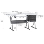 Studio Designs Eclipse Ultra Grey and White Wood Top Sewing Table