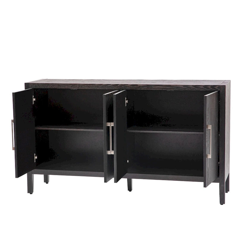 60  Modern 4-Door Sideboard with Solid Wood Legs