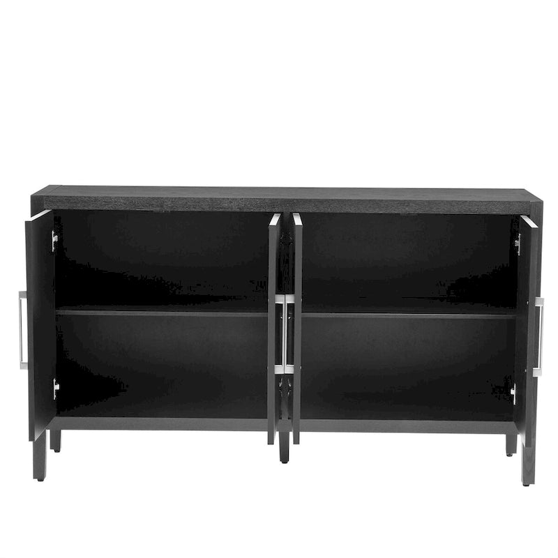 60  Modern 4-Door Sideboard with Solid Wood Legs