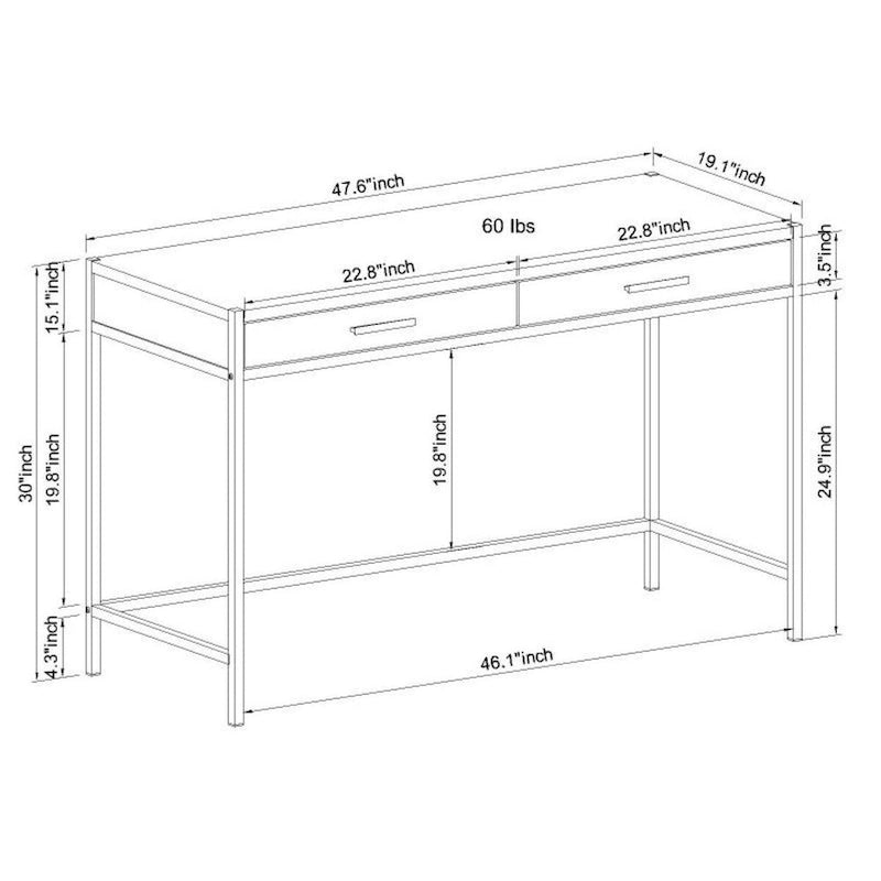 Caffoz Home Office 2-drawer Writing Desk