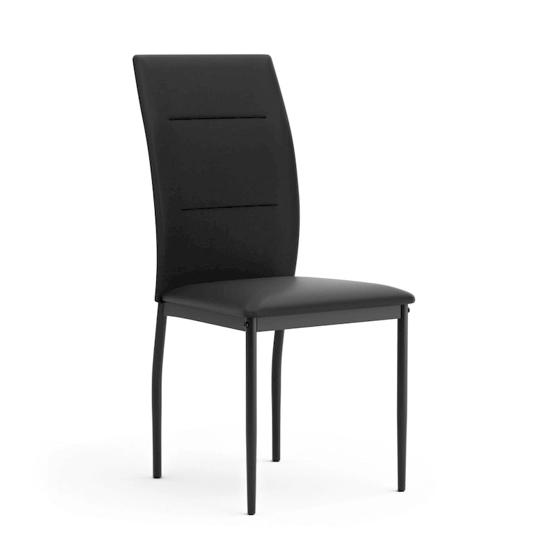 Furniture of America Luca Modern Black PU Leather Dining Chairs Set of 2