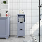 Yaheetech 3 Tiers Floor Bath Cabinet, 2 Hideaway Drawers 1 Shelf