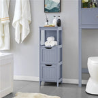 Yaheetech 3 Tiers Floor Bath Cabinet, 2 Hideaway Drawers 1 Shelf