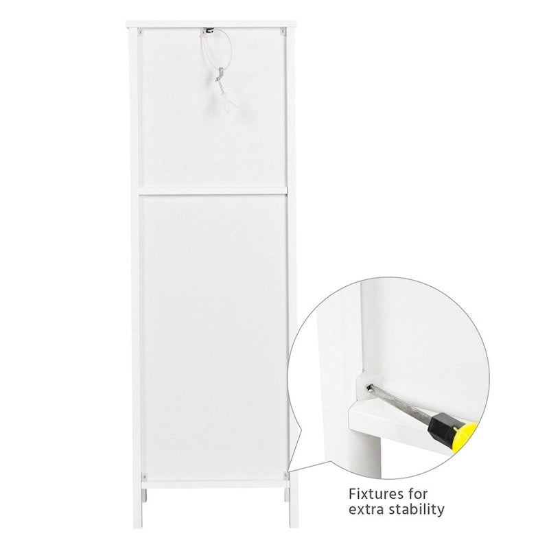 Yaheetech 3 Tiers Floor Bath Cabinet, 2 Hideaway Drawers 1 Shelf