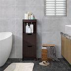 Yaheetech 3 Tiers Floor Bath Cabinet, 2 Hideaway Drawers 1 Shelf