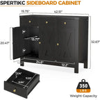 Kitchen Sideboard Buffet Storage Cabinet Coffee Bar Cabinet Pantry with 3 Drawers and Adjustable shelf