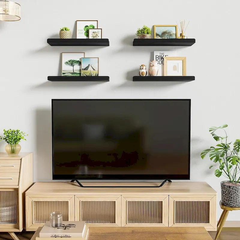 white Floating Shelves for Wall Set of 4, ,15.6 Inch
