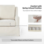 Stan Farmhouse Slipcover Rocking Swivel Chair Set of 2 by HULALA HOME