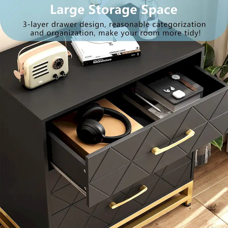 3 Drawer Dresser, Wood Chest Drawers
