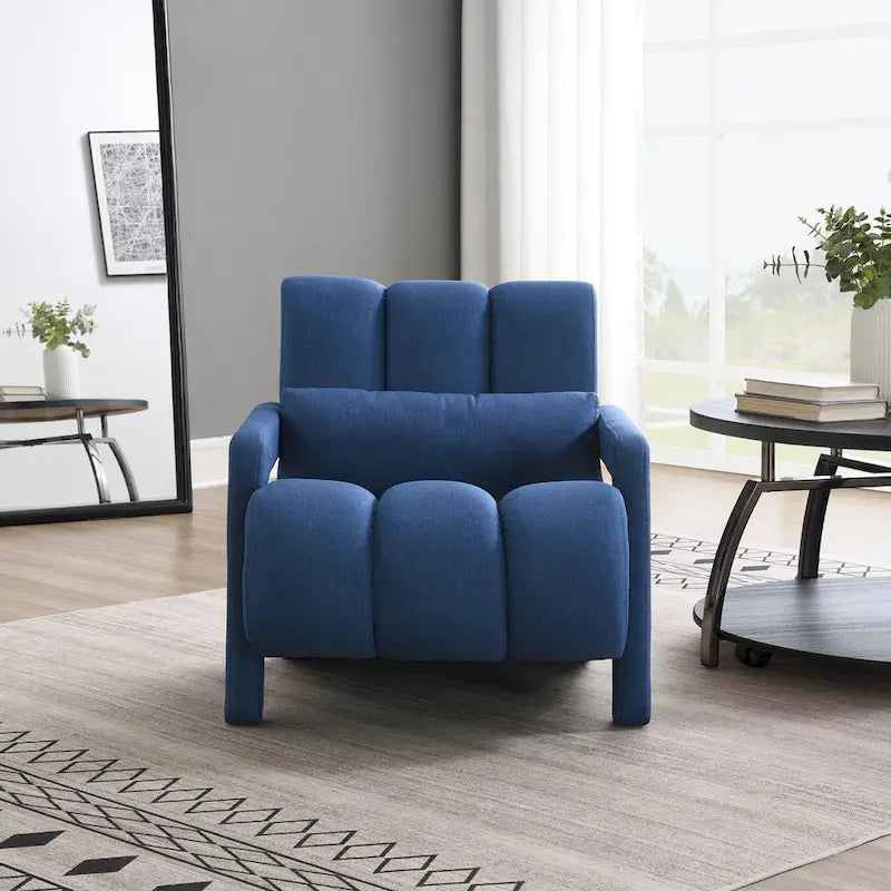 Modern Linen Upholstered Accent Chair with 1 Pillow, Set of 1