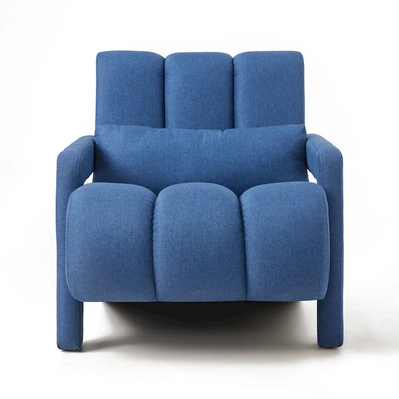 Modern Linen Upholstered Accent Chair with 1 Pillow, Set of 1
