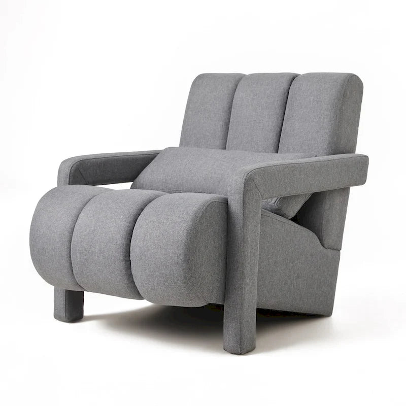 Modern Linen Upholstered Accent Chair with 1 Pillow, Set of 1