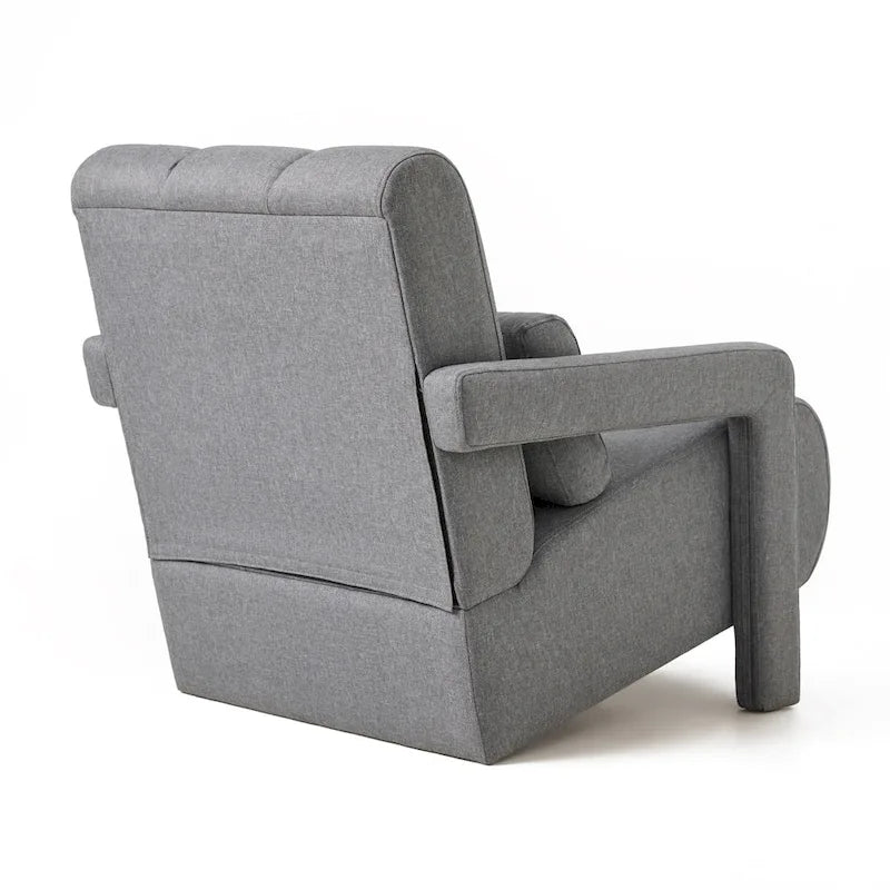 Modern Linen Upholstered Accent Chair with 1 Pillow, Set of 1