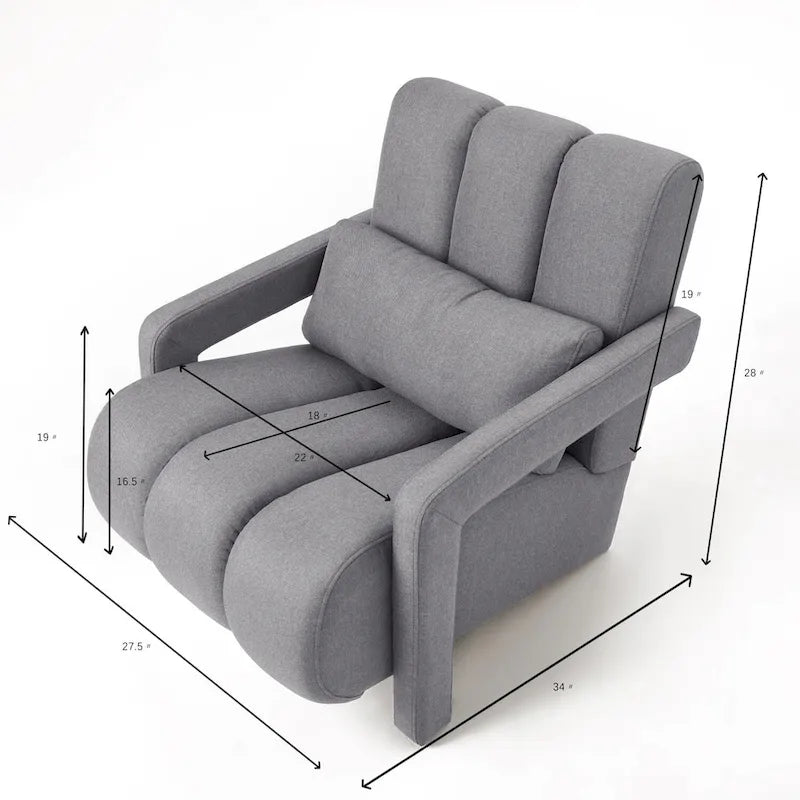Modern Linen Upholstered Accent Chair with 1 Pillow, Set of 1
