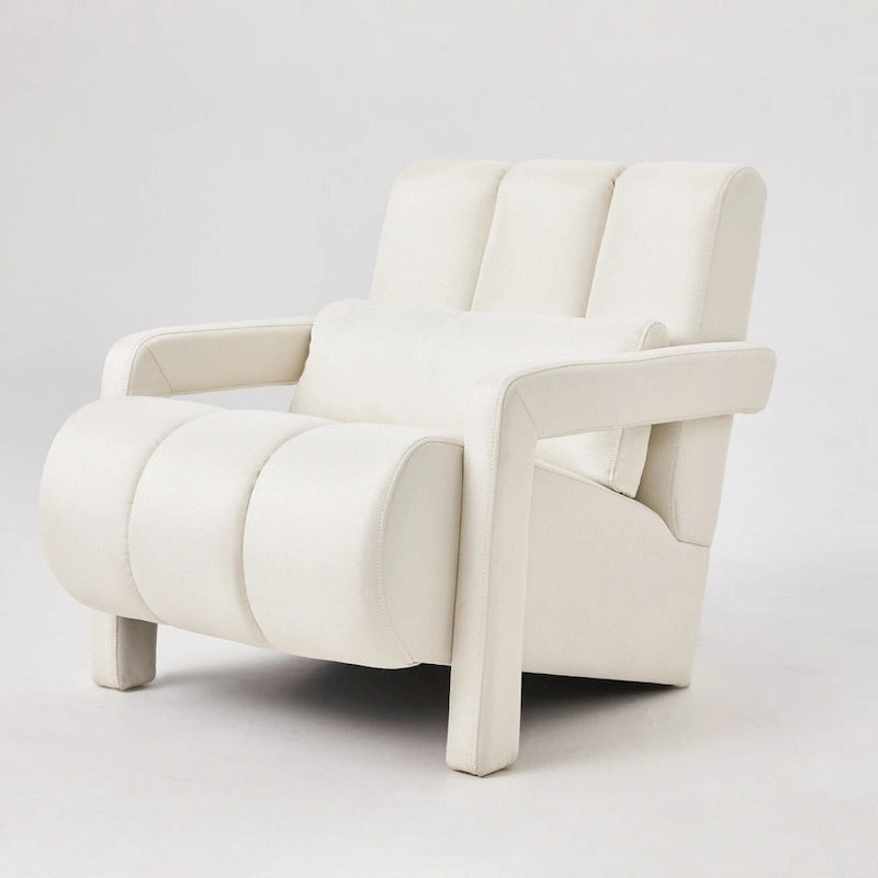 Modern Linen Upholstered Accent Chair with 1 Pillow, Set of 1
