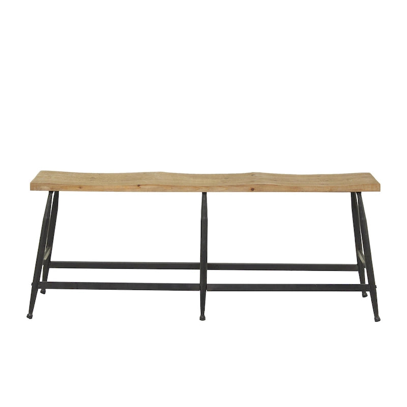 Metal Slim Home Bench - Brown - Roche River Decor