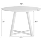 Roundhill Furniture Evatt 5-Piece Round Dining Set, Trestle Round Table with 4 Stylish Chairs