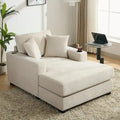 43.5  Chenille Fabric Chaise Lounger Sofa Couch with Pillows, Charge Station & Cup Holders