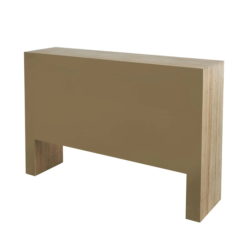 Wood Storage Cabinet 2 Door and 3 Drawer Sideboard with Natural Wood Grains - Brown - Roche River Decor