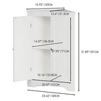 Floor Corner Cabinet with 2 Doors and Adjustable Shelves