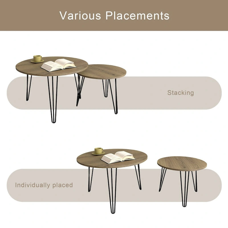 27.56  Round Nesting Coffee Table Set of 2
