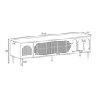 Modern TV Stand for 70+ Inch TV, Entertainment Center TV Media Console Table,with 3 Shelves and 2 Cabinets