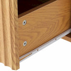 3 Drawer Dresser Storage Dresser Chest of Drawers with Waveform Panel Wood